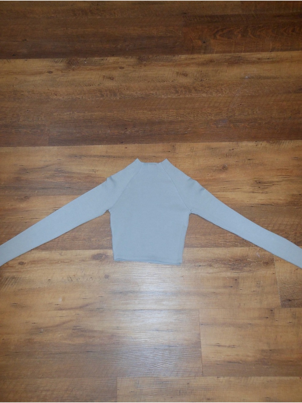 Zara Women's Long Sleeve Cropped Top - Light Gray